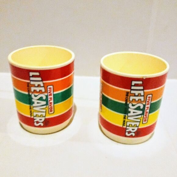 Vintage Deka Life Savers Plastic Mug Cup-Lot Of 2-1981-USA Made-10 oz-No Lids - Picture 3 of 8